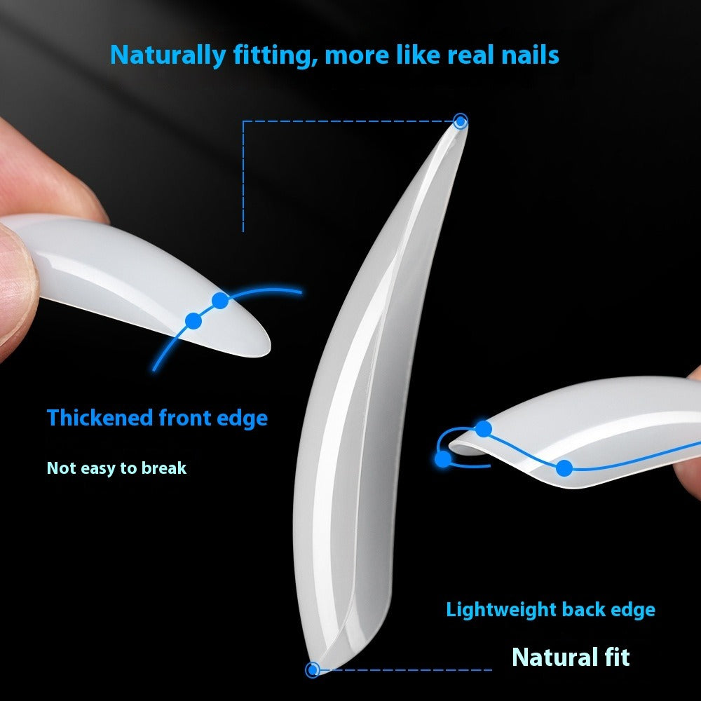 Nail Tips Nail piece full size XL 500 pieces boxed natural light and transparent full sticker almond nail patch fake nail patch manicure