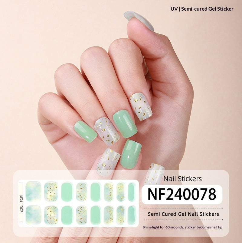Semi-Cured Gel Nail Strips 3D Foil Shine Glam Emboss Effect (MOQ=3)