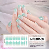 Semi-Cured Gel Nail Strips Christmas Snowflake Festive Glossy Design (MOQ=3)