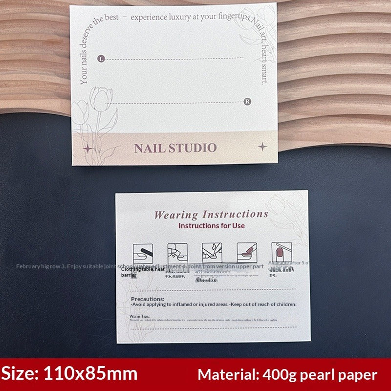 Pearl Finish Display Cards for Handmade Press On Nails (MOQ=50)