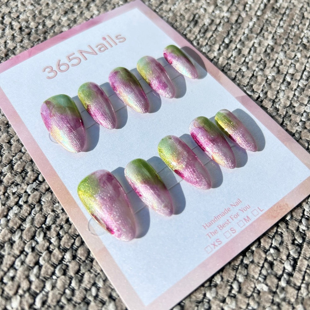 Monet's Garden 紫綠極光穿戴甲｜手工製光暈系列(moq=30)