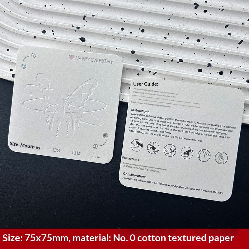 Embossed Cotton Paper Display Cards for Press On Nails (MOQ=50)