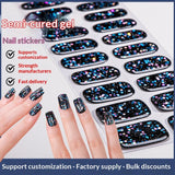 Semi-Cured Gel Nail Strips Glitter Sparkle Pure Shimmer Medium Set (MOQ=3)