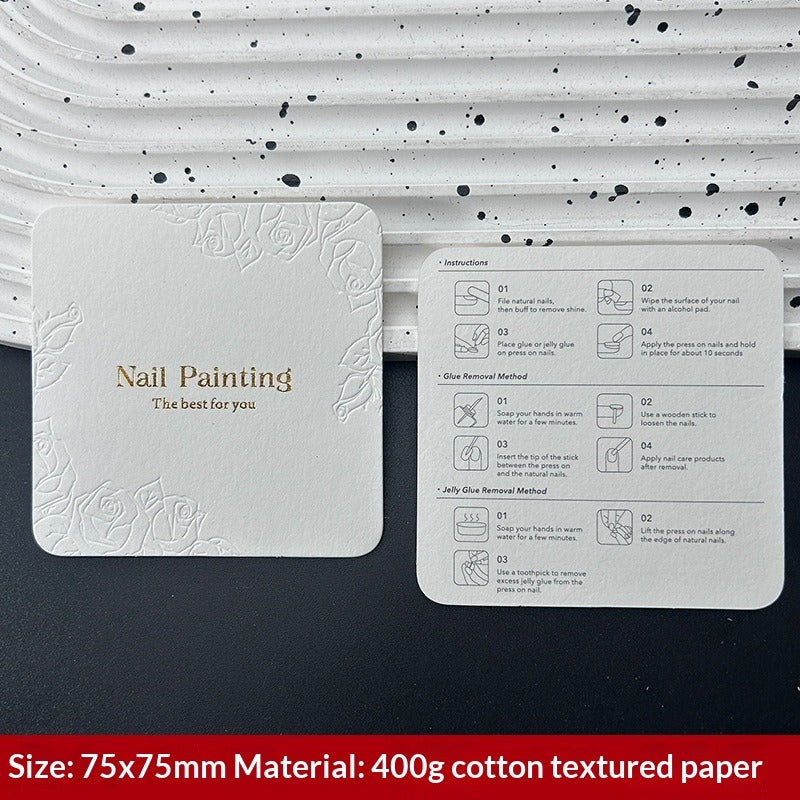 Embossed Cotton Paper Display Cards for Press On Nails (MOQ=50)