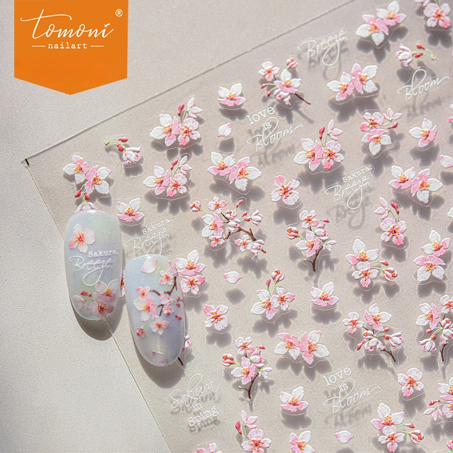 Sakura Petal Emboss – Fresh Spring Romantic Nail Art Stickers