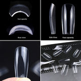 Nail Tips The nail piece is transparent, plus a rectangular 550 pieces, and the boxed patch is fully pasted with non-marking flat head square head nail full size fake nails.