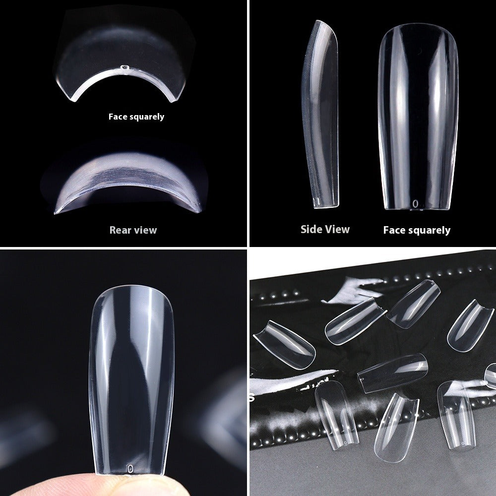 Nail Tips The nail piece is transparent, plus a rectangular 550 pieces, and the boxed patch is fully pasted with non-marking flat head square head nail full size fake nails.
