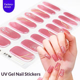 Semi-Cured Gel Nail Strips 3D Foil Heart Glossy Design (MOQ=3)