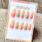 "Nude Pink French Crystal" - Wholesale Ultra-Soft Flexible Fit Handmade Nails (MOQ=100)
