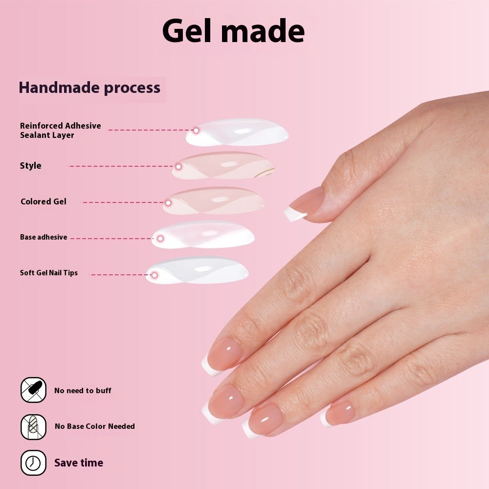 Nail Tips French press on nails  Special for Oil Injection False Nail Sheet Glossy Short Ladder Removable Prefabricated Nail Sheet Patch Nail Art