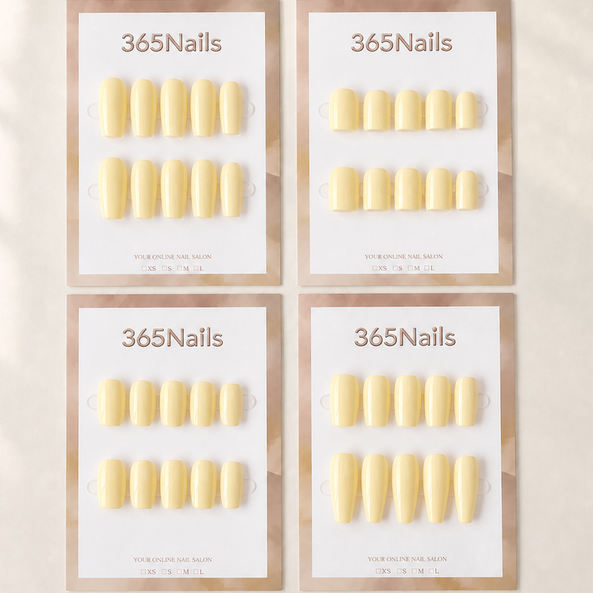 "Butter Cream" – Solid Color Handmade Nails (8 Shapes Available)
