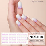 Semi-Cured Gel Nail Strips French Gradient Blush Watercolor (MOQ=3)