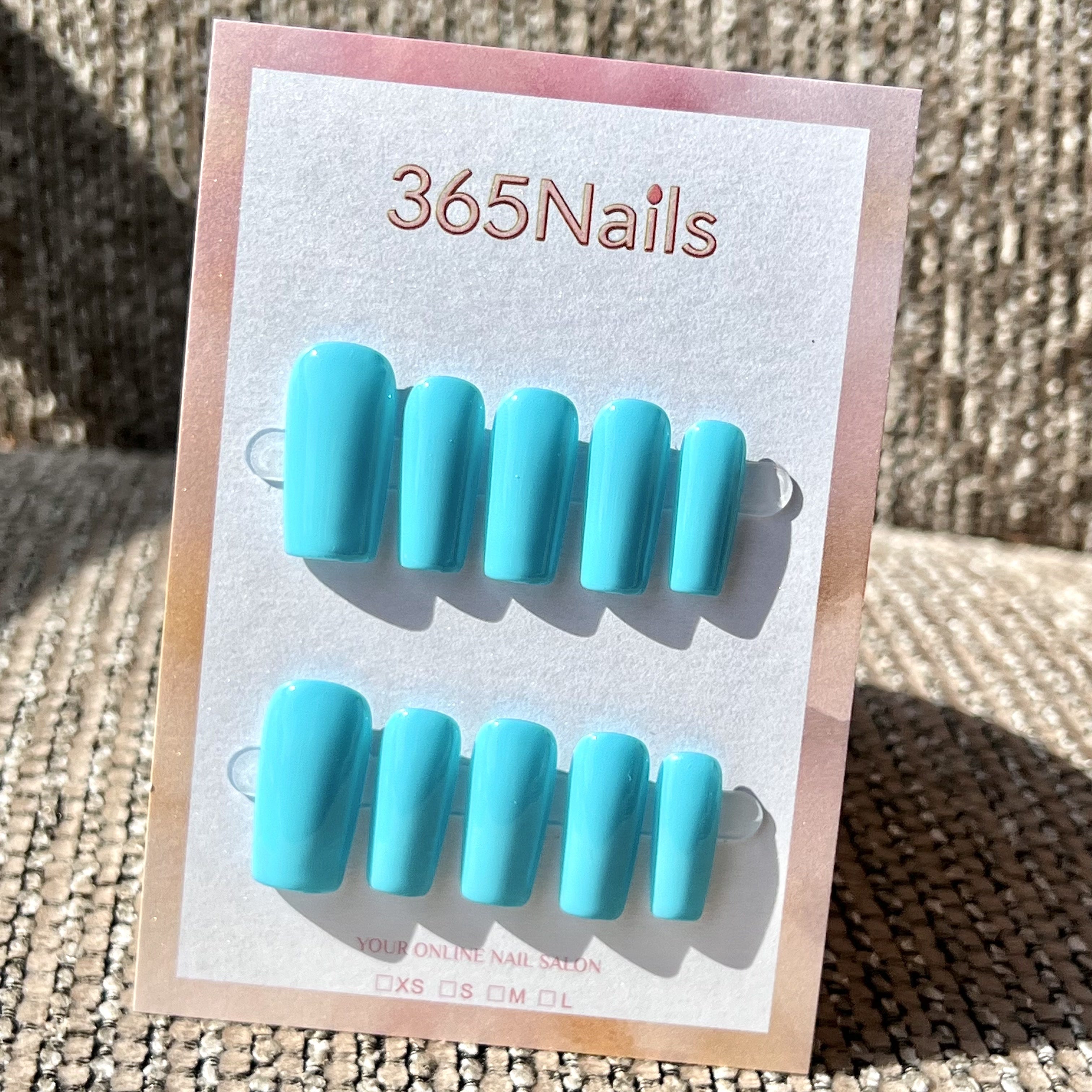 "Structured Medium Square" - Solid Color Handmade Nails (20 Colors Available)