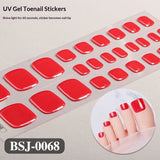 Semi-Cured Gel Nail Strips Simple Solid Toe Colors (MOQ=3)