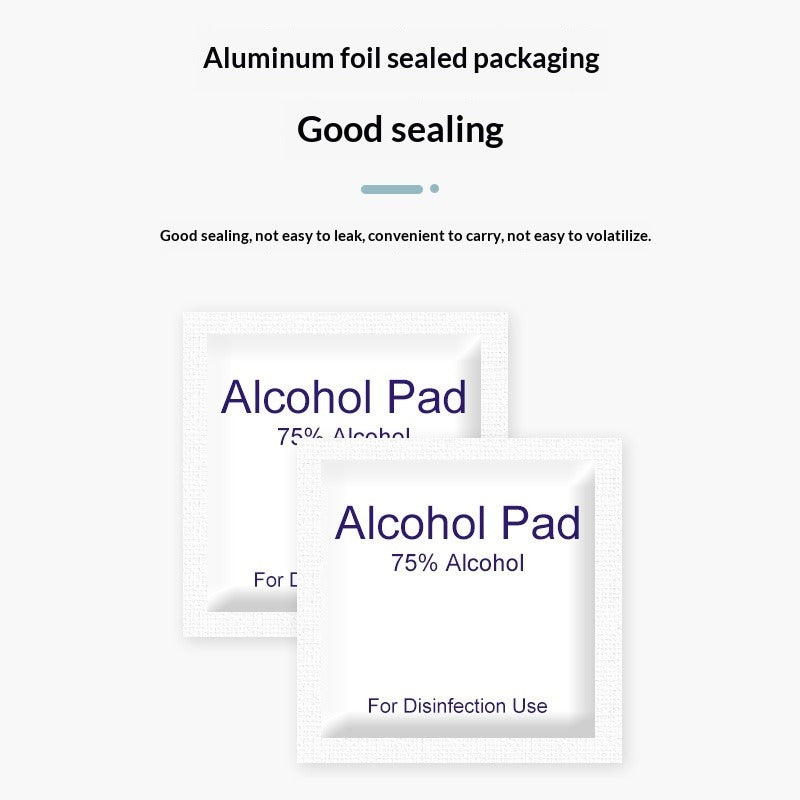 75% alcohol prep pads - individually wrapped, disposable, for nail art cleaning, sterilization, and press-on nail prep