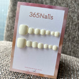 365nails: "creamy off-white solid" – handmade press-on pedicure