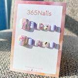 365nails: "lilac aurora bow" – handmade press-on toenails / pedicure