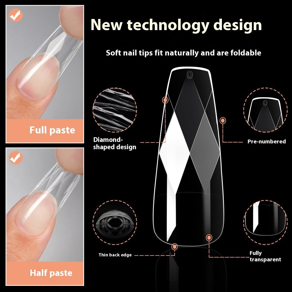 Nail Tips popular 3D rhombus nail piece almond nail ballet nail irregular transparent fake nail piece nail art wholesale