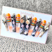 365nails: "Amber Muse" – 3D Figure Art Handmade Coffin Nails-5.5cm
