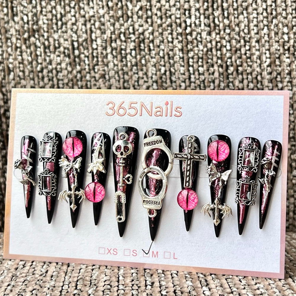 365nails Gothic Magic-Eye Press-On Nails - Dark Gothic Style