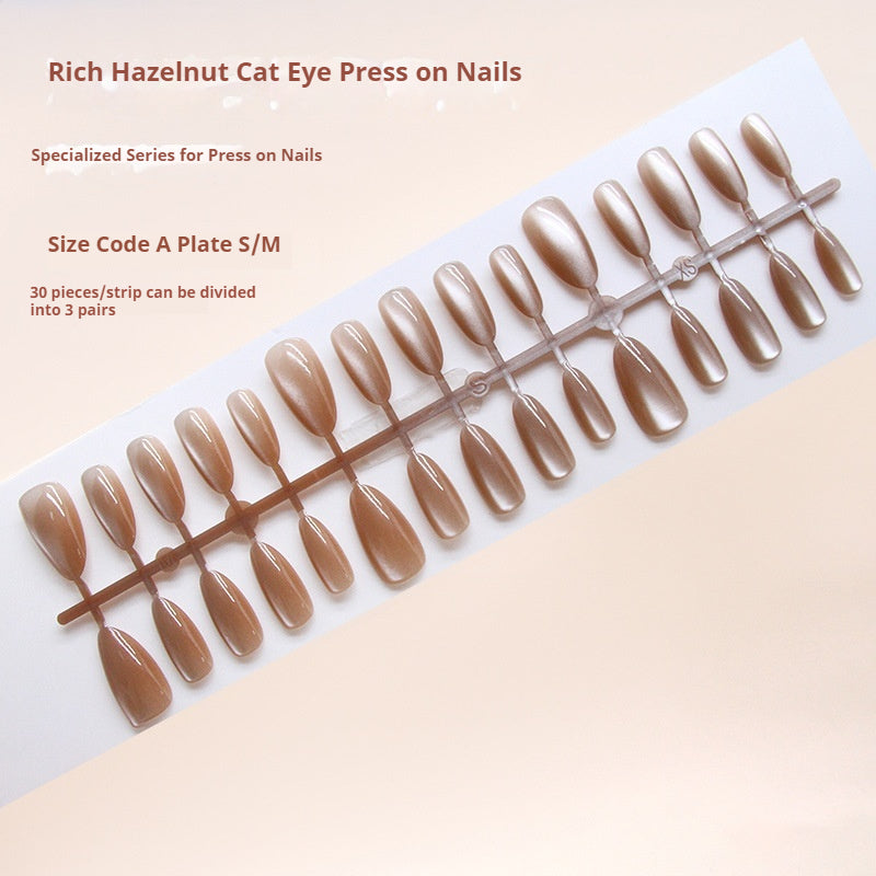 Nail Tips  prefabricated nail ice transparent coffee color clean and simple solid color cat eye  nail art tablets 30 pieces｜365nails