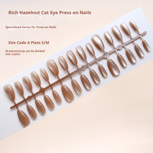 Nail Tips  prefabricated nail ice transparent coffee color clean and simple solid color cat eye  nail art tablets 30 pieces｜365nails