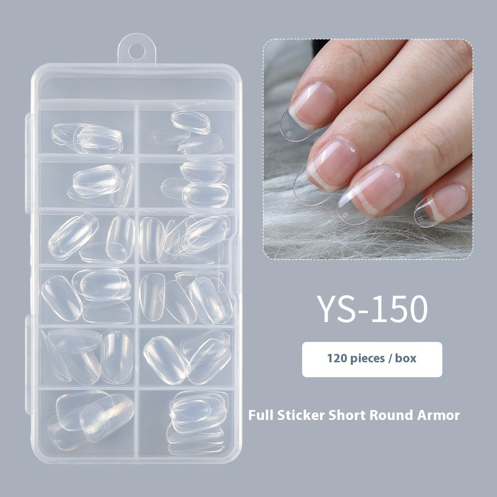 Nail Tips Transparent Oval Press-On Nail Tips, Ultra-Thin Short Round Non-Marking Fake Nails Boxed (MOQ=3)