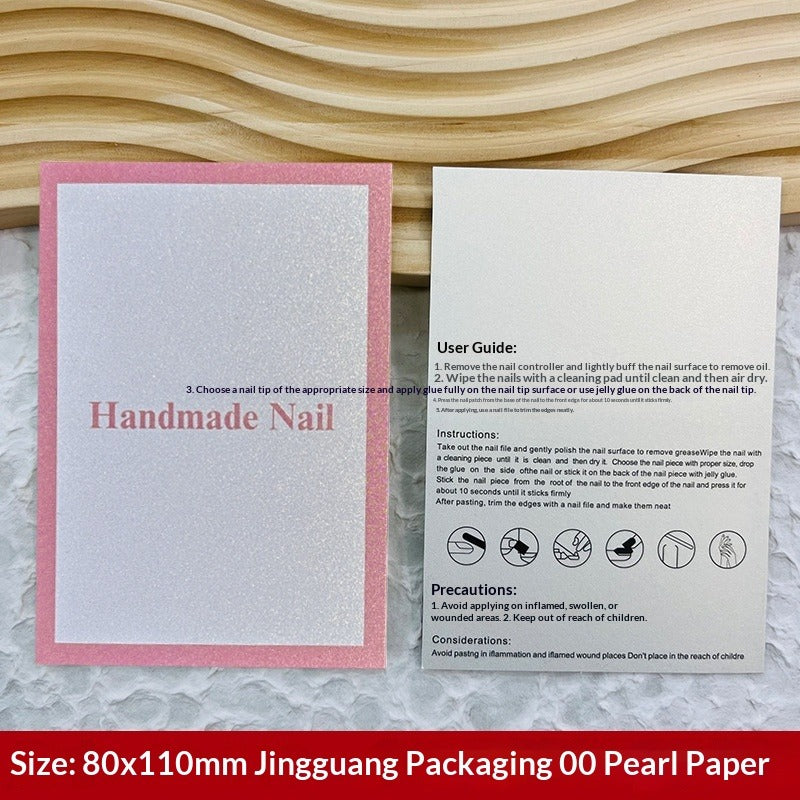 Pearl Finish Display Cards for Handmade Press On Nails (MOQ=50)