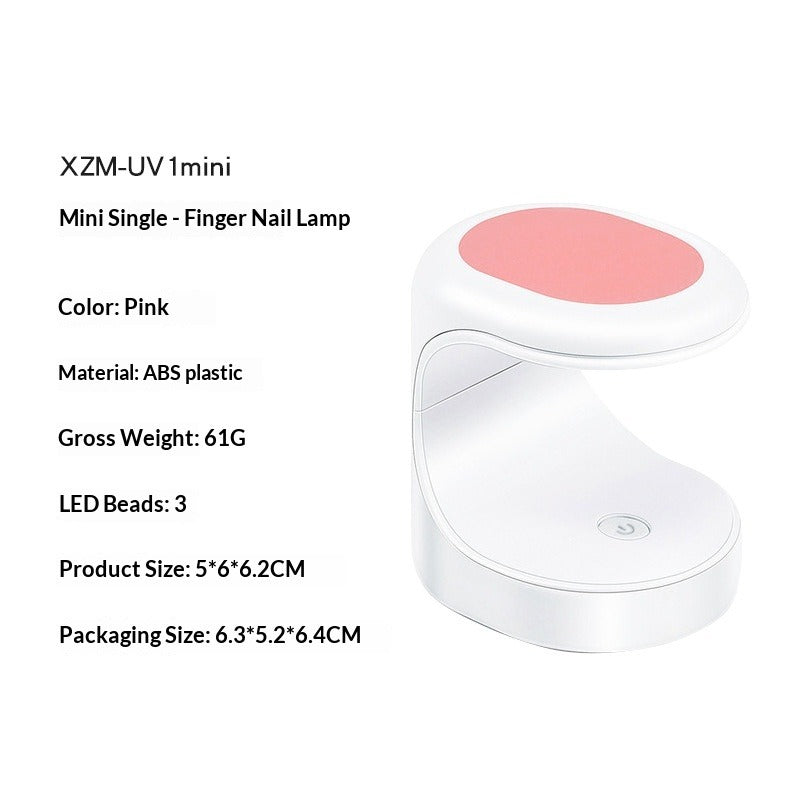 "Mini C-Shape Single Finger UV/LED Nail Lamp" - Fast Curing Press-On Tool