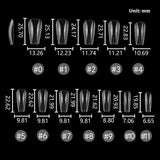 Nail Tips Hot-selling transparent short ladder nail pads 504 pieces C arc seamless nail pads full stickers trapezoidal fake nail press on nails pads