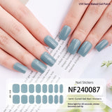 Semi-Cured Gel Nail Strips Solid Glitter Korean Japanese Minimal Design (MOQ=3)
