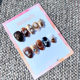 365nails: "Dynamic Cyber Wave" – Nude Gradient & 3D Chrome Silver Handmade Coffin Nails