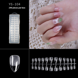 Nail Tips nail piece semi-matte 504 pieces boxed trapezoidal almond fake nail patch transparent and seamless nail art