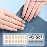 Semi-Cured Gel Nail Strips Gradient Cat Eye Sparkle Glossy Design (MOQ=3)