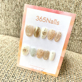365nails: "Celestial Gold Wave" – 3D Molten Gold & Celestial Decal Handmade Squoval Nails