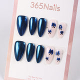 365Nails Sapphire Chrome x Blue Blossom Almond Tips