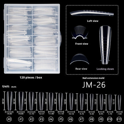 Nail Tips 120 transparent crystal nail molds, boxed with graduated crystal extension nail molds,  rapid phototherapy extension nail molds