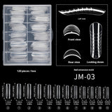 Nail Tips 120 transparent crystal nail molds, boxed with graduated crystal extension nail molds,  rapid phototherapy extension nail molds