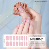 Semi-Cured Gel Nail Strips Christmas Snowflake Festive Glossy Design (MOQ=3)