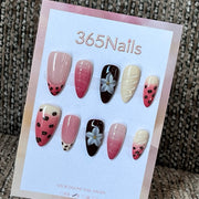 Cocoa Wildflower - Pink Leopard 3D Press-On Nails