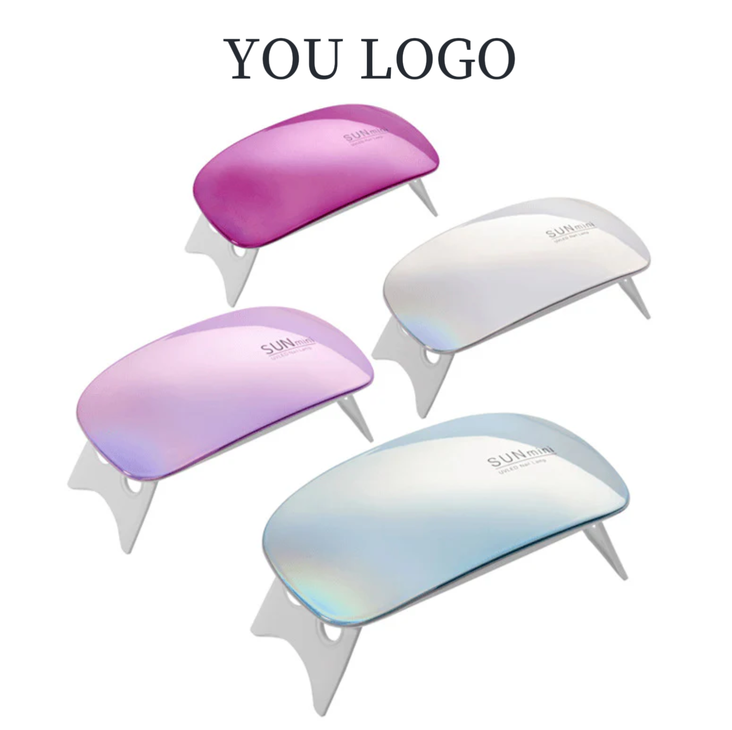 Custom Portable Nail LED Lamp | Foldable Stand | USB Powered | 30/60s Timer | Lightweight Quick Cure (Multi-Colors)