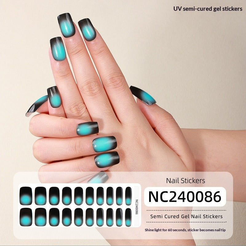 Semi-Cured Gel Nail Strips French Style Soft Color Gradient Glossy Set (MOQ=3)