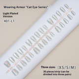 Nail Tips Cat's eye press on nails aurora electroplating, sub-code bar with short ladder mirror removable fake nail prefabricated patch manicure