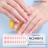 Semi-Cured Gel Nail Strips 3D Foil Gold Pink Gradient Glossy Set (MOQ=3)