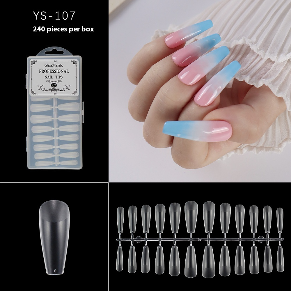 Short Clear Matte Soft Gel Nail Tips Mixed Shapes Set (MOQ=3)