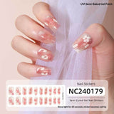 Semi-Cured Gel Nail Strips Foil Laser Gold Shimmer Glossy Set (MOQ=3)