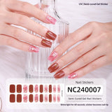Semi-Cured Gel Nail Strips Soft Pink Gradient Glossy Natural Everyday Wear Set (MOQ=3)