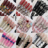 Extra Long 5.5cm Water Pipe Press-On Nails | Handmade Collection | Round Shape