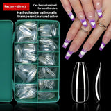 Nail Tips nail pads press on nails patches Nail art transparent patches Full stickers Long ballet nail fake nails 500 pieces in a box