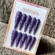 Violet Stardust - Purple Fine Glitter Stiletto Press-On Nails | Starry Glitter Series